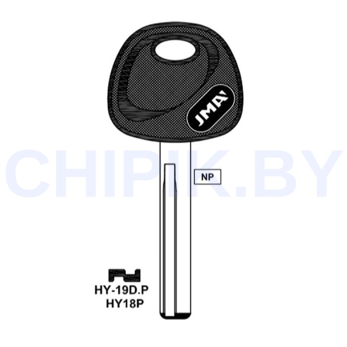 Заготовка авто ключа Киа, Хендай HY-19D.P1 HYN17BTE T00KIA8P Европа под чип