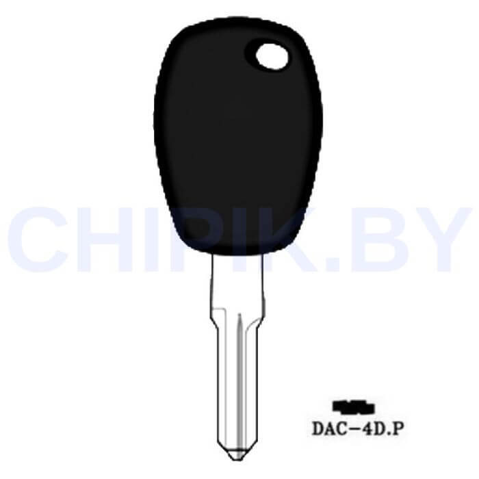 Заготовка авто ключа Рено Дача DAC-4D.P DCA4RP49 HU136TE КНР под чип 