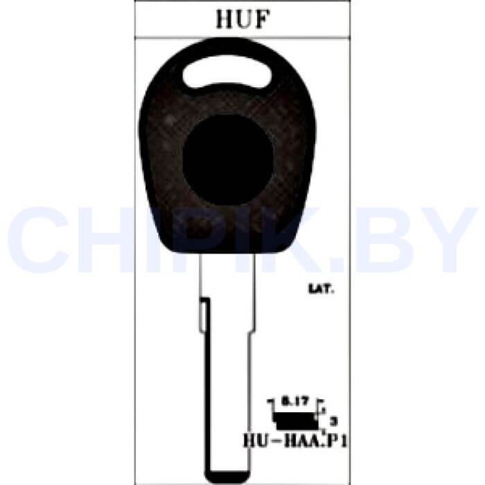 Заготовка авто ключа Ауди, Фольксваген, Шкода, Сеат HU-HAA.P1 HU66P HF66P HF55P65 V66BP КНР пластик