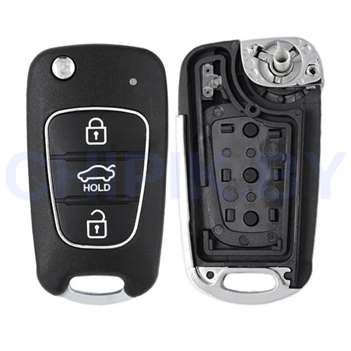 Корпус Xhorse / KIYDIY XKHY02EN, XNHY02EN, B04, NB04, без лезвия, 3 кнопки