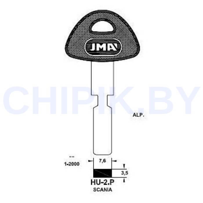 Заготовка авто ключа Скания HU-2.P HU71P HF72P HF59P150 PHU48P Европа пластик