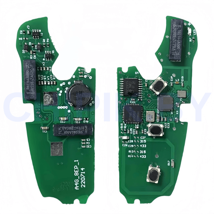 Ключ Ауди A6, S6, RS6, Q7 выкидной корпус с платой 868МГц, Keyless Go