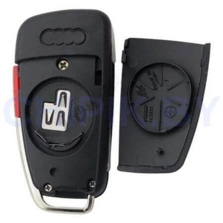 Ключ Ауди A6, Q7 выкидной корпус с платой, паника, Оригинал
