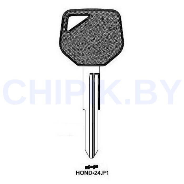 Заготовка авто ключа Хонда HOND-24.P1 HON70 HD55P КНР под чип