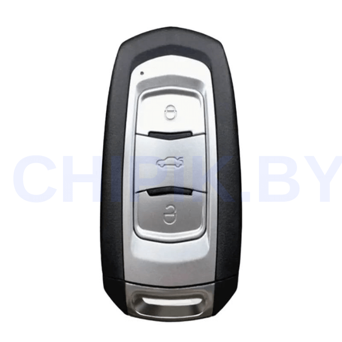 Ключ Джили Атлас смарт корпус с платой, хром