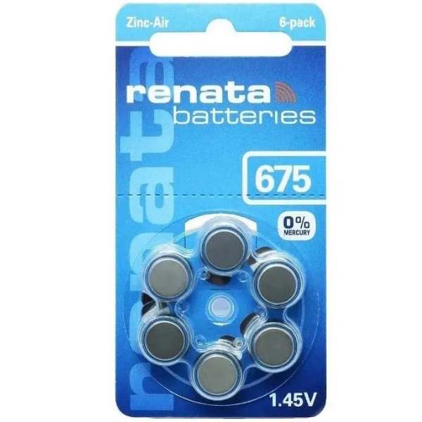 Батарейка 675 Renata слух.