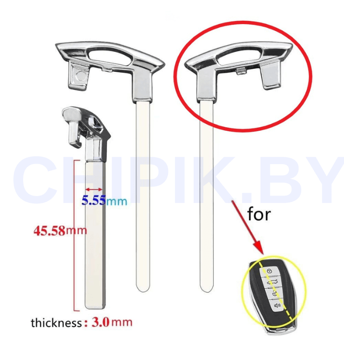 Лезвие для cмарт ключа Джили Атлас, Монжаро
