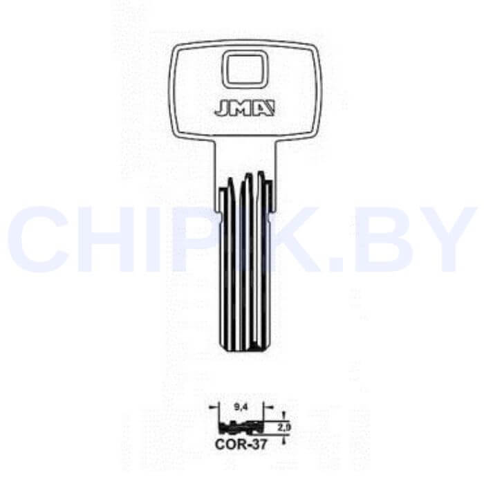 Заготовка ключа COR-37 CB87 CO46 EZ15 COR87 Европа