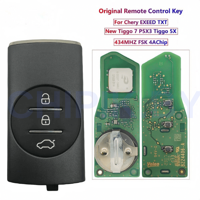 Ключ Чери Тигго 7 про, 8 про макс , смарт корпус с платой, Оригинал