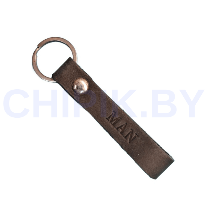 Брелок МАН кожа Темно Коричневый