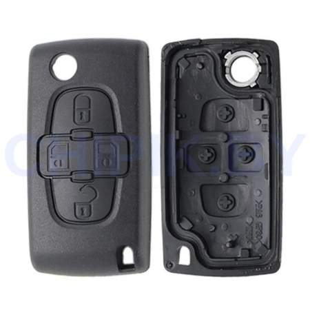 Ключ Ситроен С8 выкидной корпус VA2 батарейка на корпусе