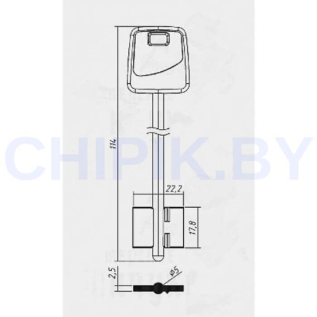 Заготовка ключа APECS APS3DP 114х22,2x17,8x2.5