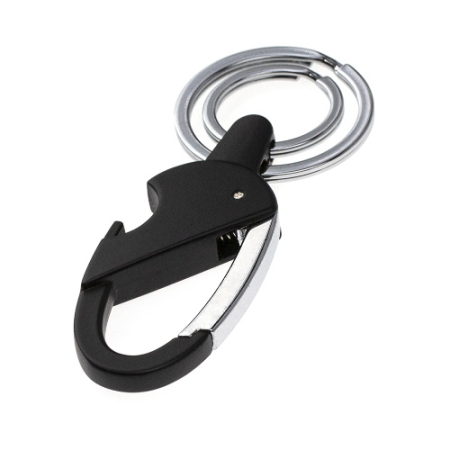 Карабин овальный с двумя кольцами для ключей и открывашкой