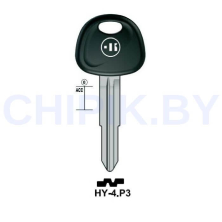 Заготовка авто ключа Киа, Хендай HY-4.P HYN6P HUN12P HYN1P30 HY6P КНР пластик
