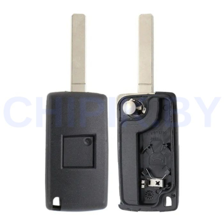 Ключ Ситроен С8 выкидной корпус VA2 батарейка на корпусе