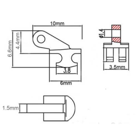 Шарнир 4 одинарный косой 3,5x1.5 мм