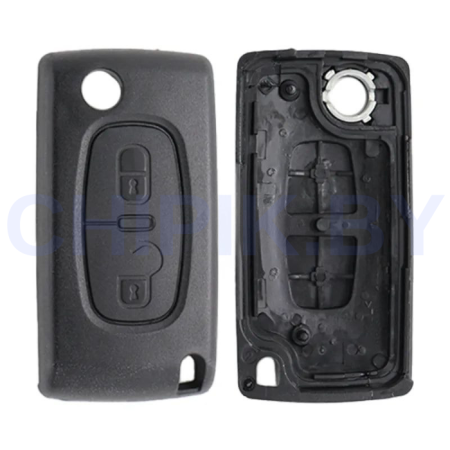 Ключ Ситроен Берлинго выкидной корпус VA2 батарейка на корпусе Ключ Ситроен Берлинго выкидной корпус VA2 батарейка на корпусе