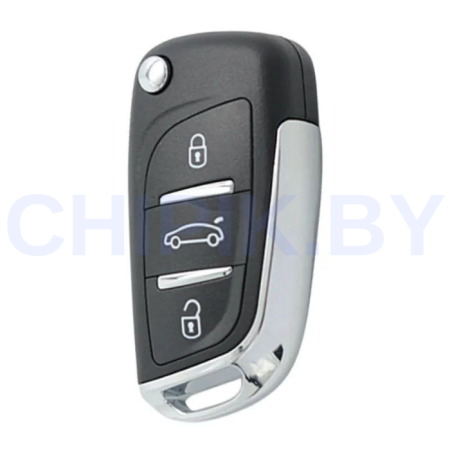 Ключ Пежо 308, 407, 408, 5008, 508 выкидной корпус под переделкуVA2 батарейка на корпусе