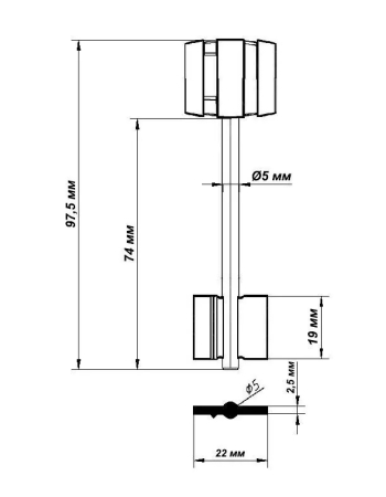 Заготовка ключа Бордер-6 BRD6DP 98-22-18.8 мм