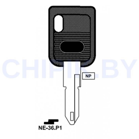 Заготовка авто ключа Рено, Пежо, ДАФ  NE-36.P1 NE-39.P NEPD72 КНР пластик