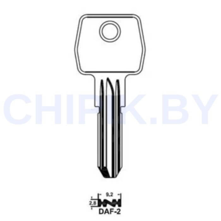 Заготовка ключа DAF-2 DF2 КНР