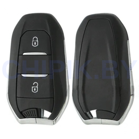 Ключ Ситроен/Пежо 3008, 308, 5008, C4, C4 Picasso, C4 Grand Picasso, C3 2 кнопки HU83, батарейка на плате смарт корпус