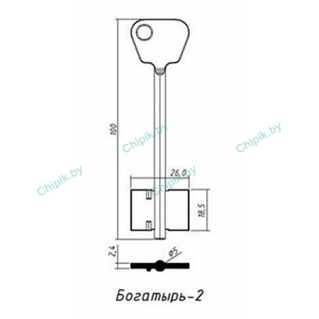 Заготовка ключа Богатырь-2 100-26-18,5 мм