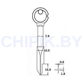 Заготовка ключ крест KR-4X XRUS1 KR-2 Ø10, 1.8х0.8х16мм Заготовка ключ крест KR-4X XRUS1 KR-2 Ø10, 1.8х0.8х16мм