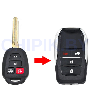 Ключ Тойота Камри, Аурис выкидной корпус под переделку Ключ Тойота Камри, Аурис выкидной корпус под переделку