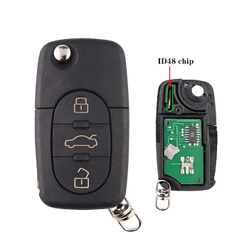 Ключ Ауди A2 выкидной корпус с платой 433МГц Б/У
