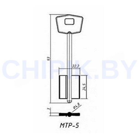 Заготовка ключа Моттура MOTTURA MTR11D MT-3G 5MT5 2MO7 2MO10R 93-22,2-24,5 мм Заготовка ключа Моттура MOTTURA MTR11D MT-3G 5MT5 2MO7 2MO10R 93-22,2-24,5 мм
