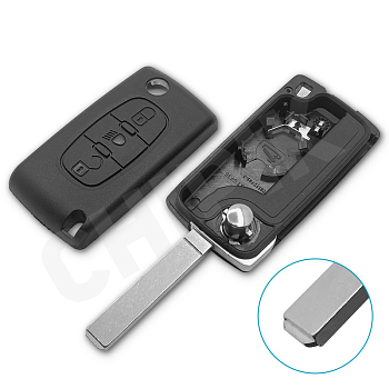 Ключ Ситроен Джампер, С3 Пикассо выкидной VA2, батарейка на корпусе