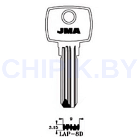 Заготовка ключа LAP-8D Европа