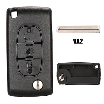 Ключ Ситроен С4, С6, С5, С4 Пикассо выкидной VA2 батарейка на плате