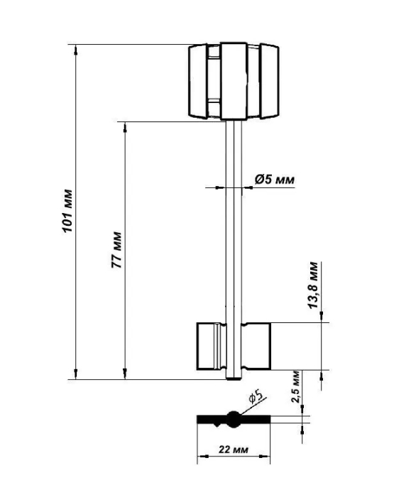 Заготовка ключа Бордер-4 BRD4DP 102-22-13,8 мм Заготовка ключа Бордер-4 BRD4DP 102-22-13,8 мм