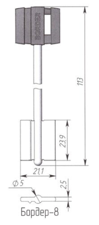 Заготовка ключа Бордер-8 BRD8DP 112-21-24 мм