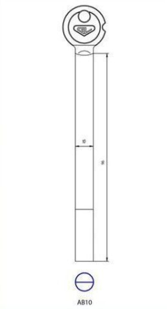 Заготовка ключа AB-10 Гравер 10мм Заготовка ключа AB-10 Гравер 10мм