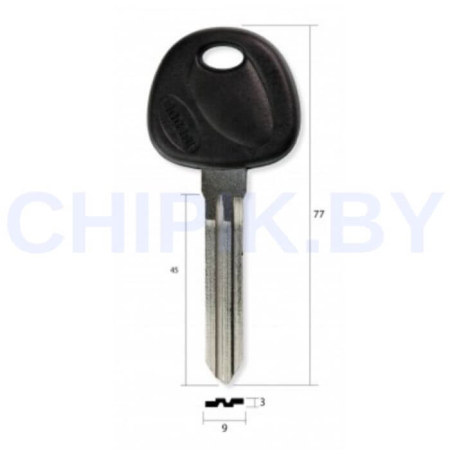 Заготовка ключа Киа, Хендай HY-11.P KIA4P129 КНР пластик Основной