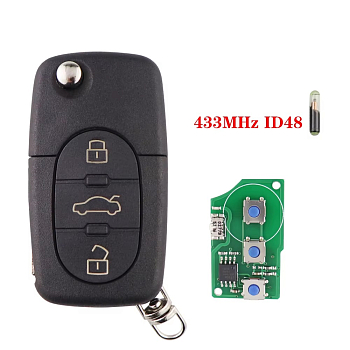 Ключ Ауди A4 выкидной корпус с платой