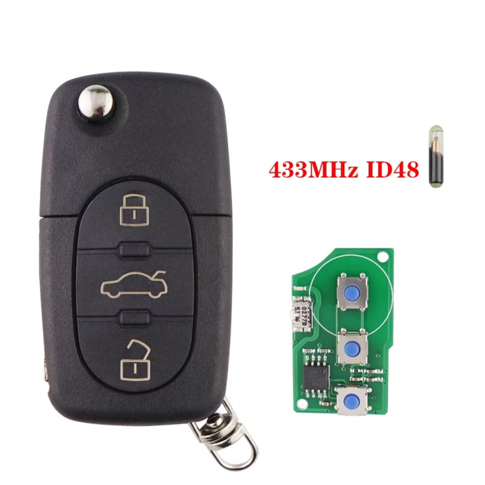 Ключ Ауди A4 выкидной корпус с платой