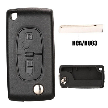 Ключ Ситроен С4, С2 выкидной HU83  батарейка на плате
