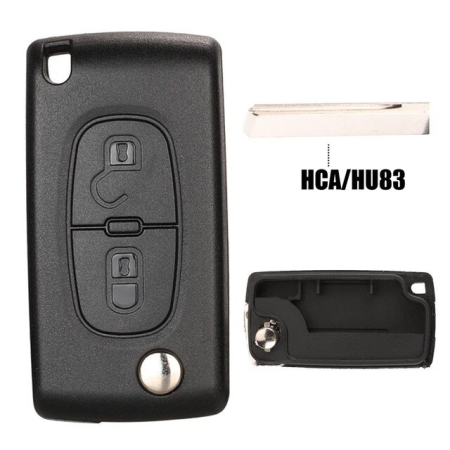 Ключ Ситроен С4, С2 выкидной HU83  батарейка на плате Ключ Ситроен С4, С2 выкидной HU83  батарейка на плате