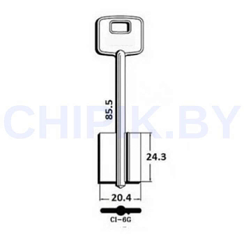 Заготовка ключа Чиза CIZ6D CI-6G 5CS2 2CI4 Заготовка ключа Чиза CIZ6D CI-6G 5CS2 2CI4