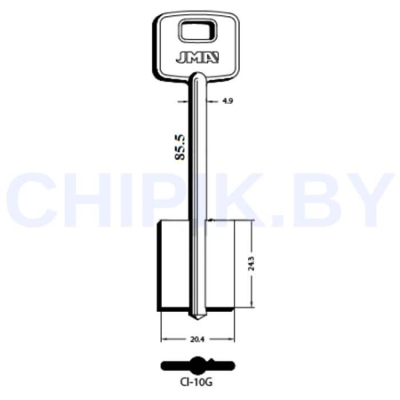Заготовка ключа CI-10G 5CS1 10CS 2CI4R Европа Заготовка ключа CI-10G 5CS1 10CS 2CI4R Европа