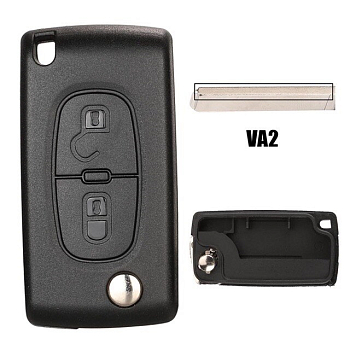 Ключ Ситроен C4, C3 Пикассо С3 выкидной VA2 батарейка на плате