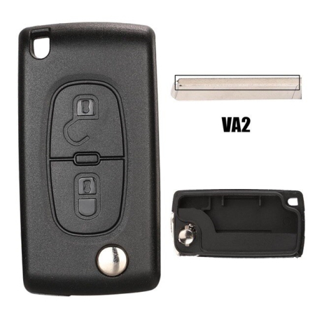 Ключ Ситроен C4, C3 Пикассо С3 выкидной VA2 батарейка на плате