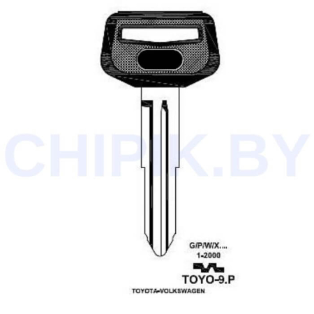 Заготовка авто ключа Тойота TOYO-9.P TOY40RP42 TOY41RP TY48P КНР пластик