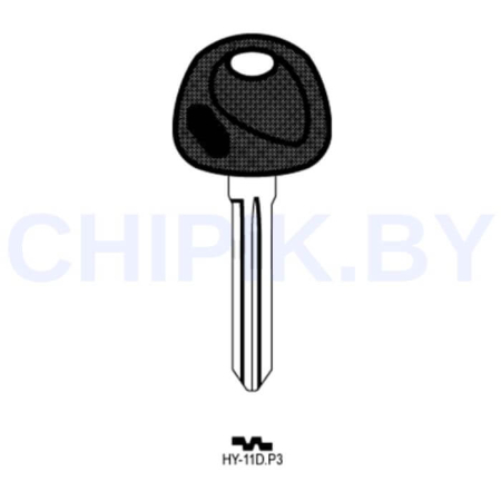 Заготовка авто ключа Киа, Хендай HY-11D.P1 КНР пластик
