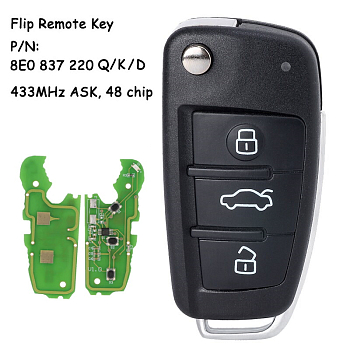 Ключ Ауди A2 A4 S4 выкидной с платой Ключ Ауди A2 A4 S4 выкидной с платой