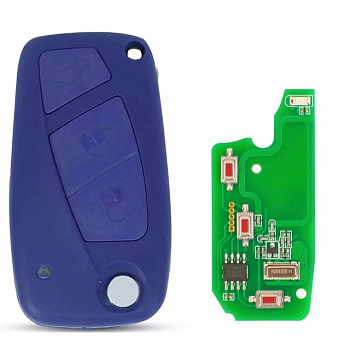 Ключ Фиат Браво, Стило, Линеа выкидной корпус с платой синий